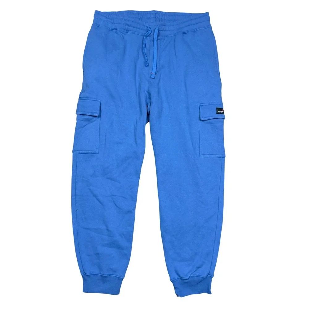 NWOT American Giant Men's Cargo Jogger XL Bright Cobalt Blue Sweatpants - Picture 4 of 12